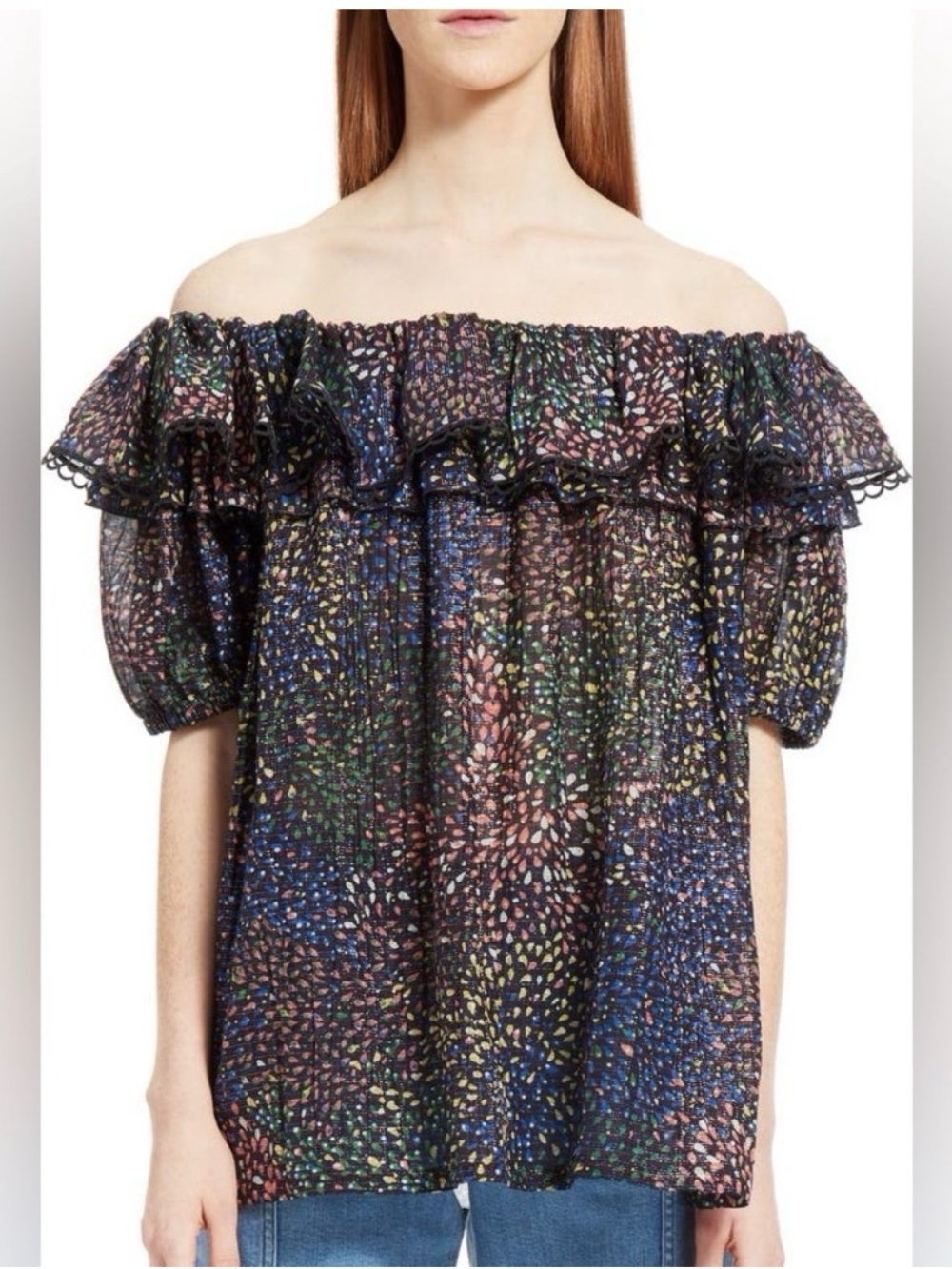 Chloe Off-Shoulder Multicolor multi wear Ruffle top